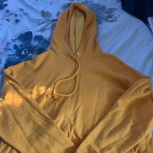 H&M yellow cropped hoodie